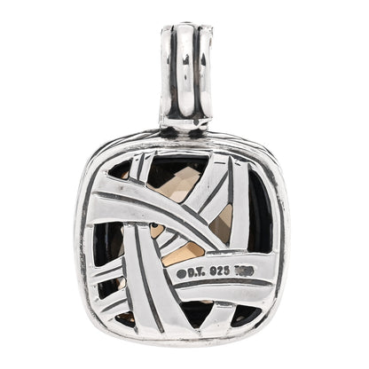 David Yurman Sterling Silver Diamond Smoky Quartz 14mm Albion Pendant 3 of 3