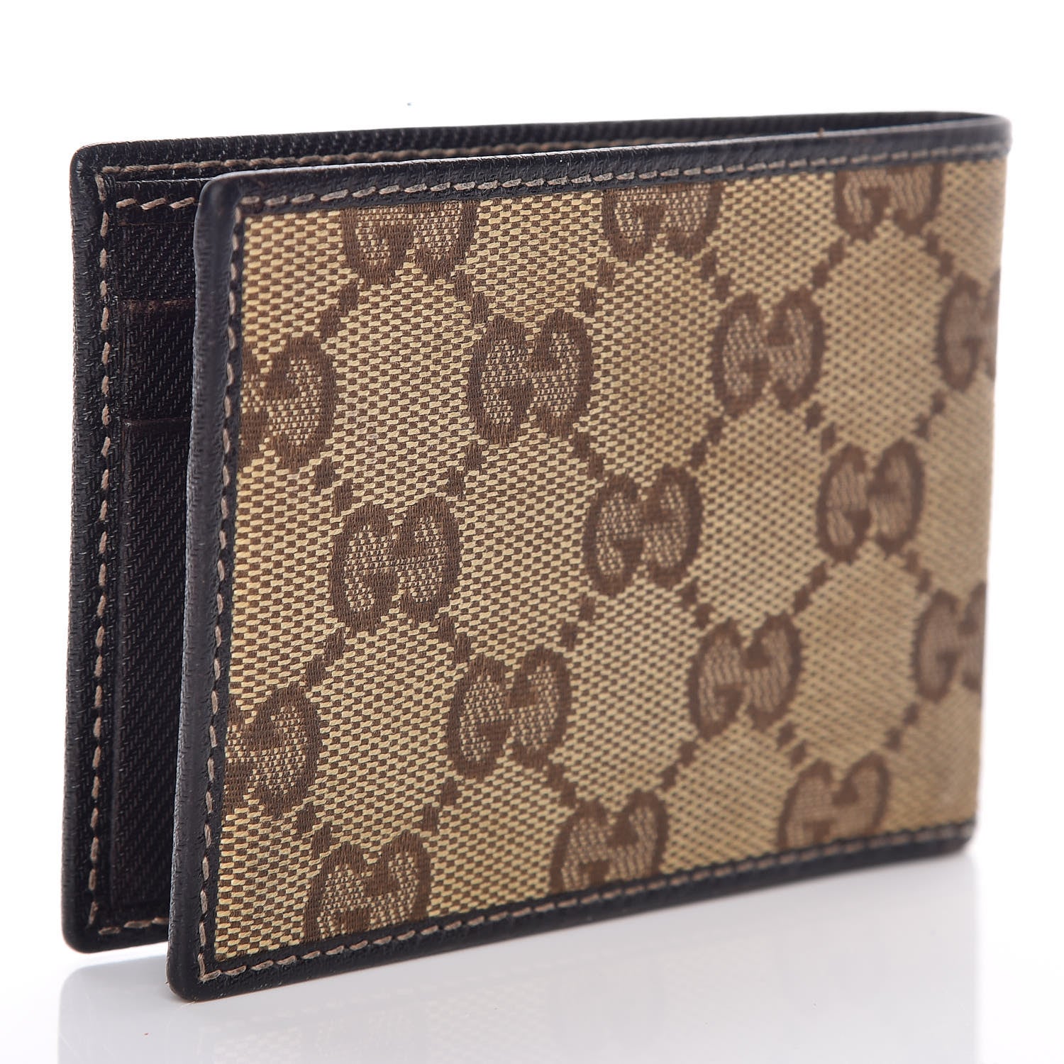 Gucci Mens Monogram Bi-Fold Wallet Dark Brown 3 of 9