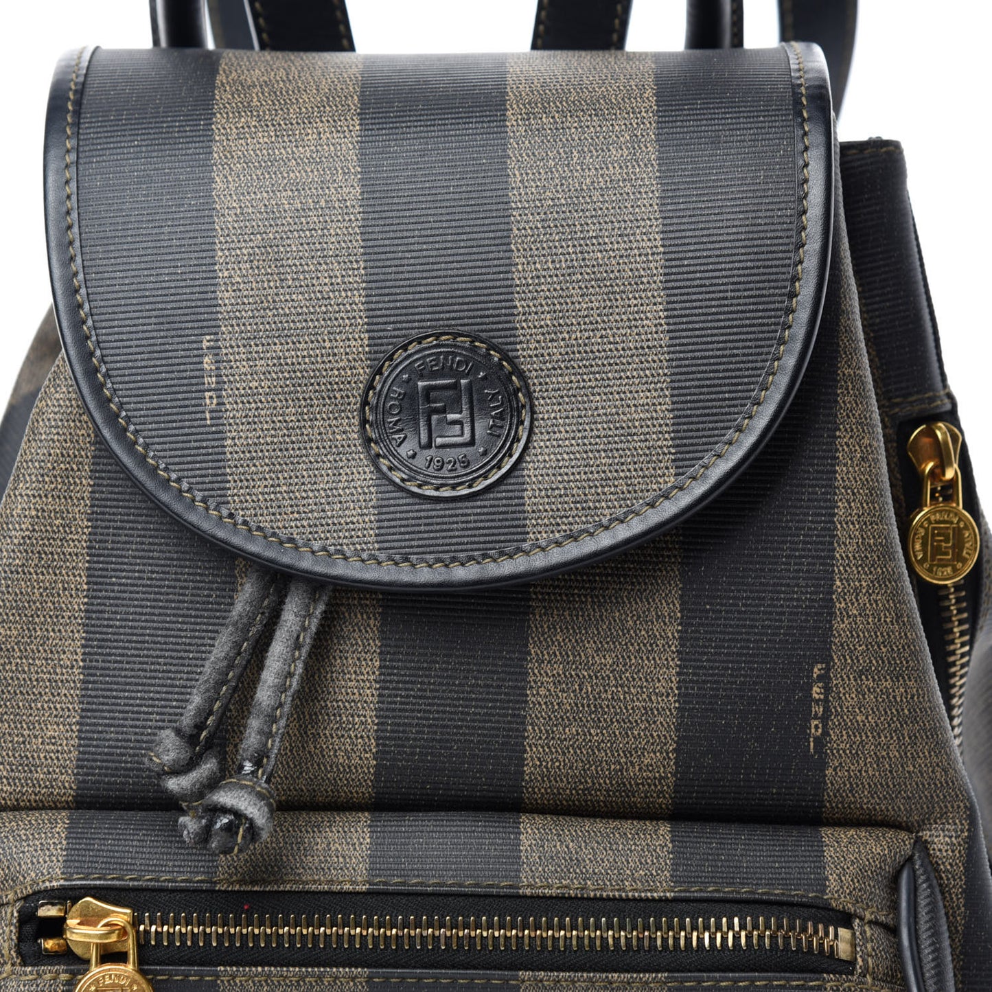 Coated Canvas Pequin Drawstring Backpack Tobacco