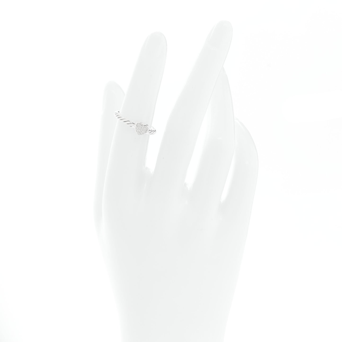 Sterling Silver Diamond Cable Classics Heart Ring 50 5.5