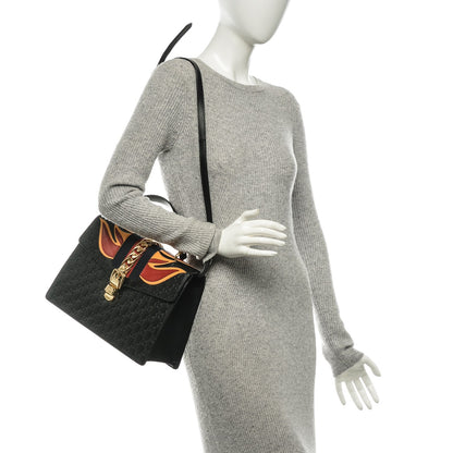 Gucci Guccissima Signature Medium Sylvie Top Handle Bag Black 2 of 8