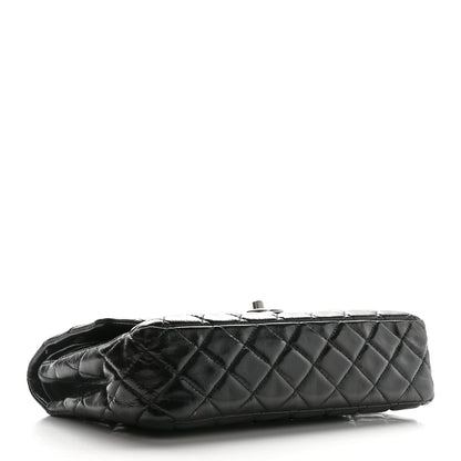 Chanel Distressed Patent Quilted Medium Double Flap Black 4 of 12