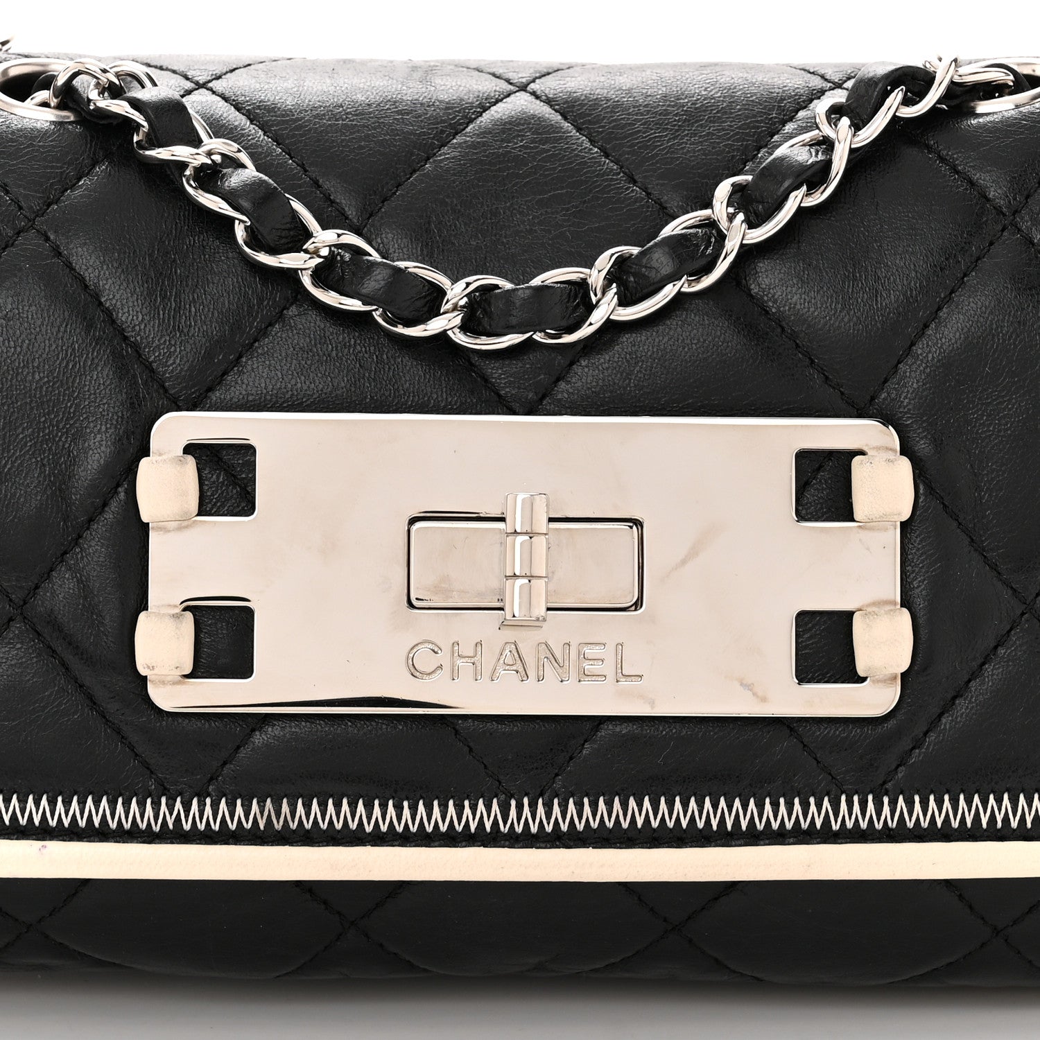 Chanel Lambskin East West Mademoiselle Flap Black 8 of 12