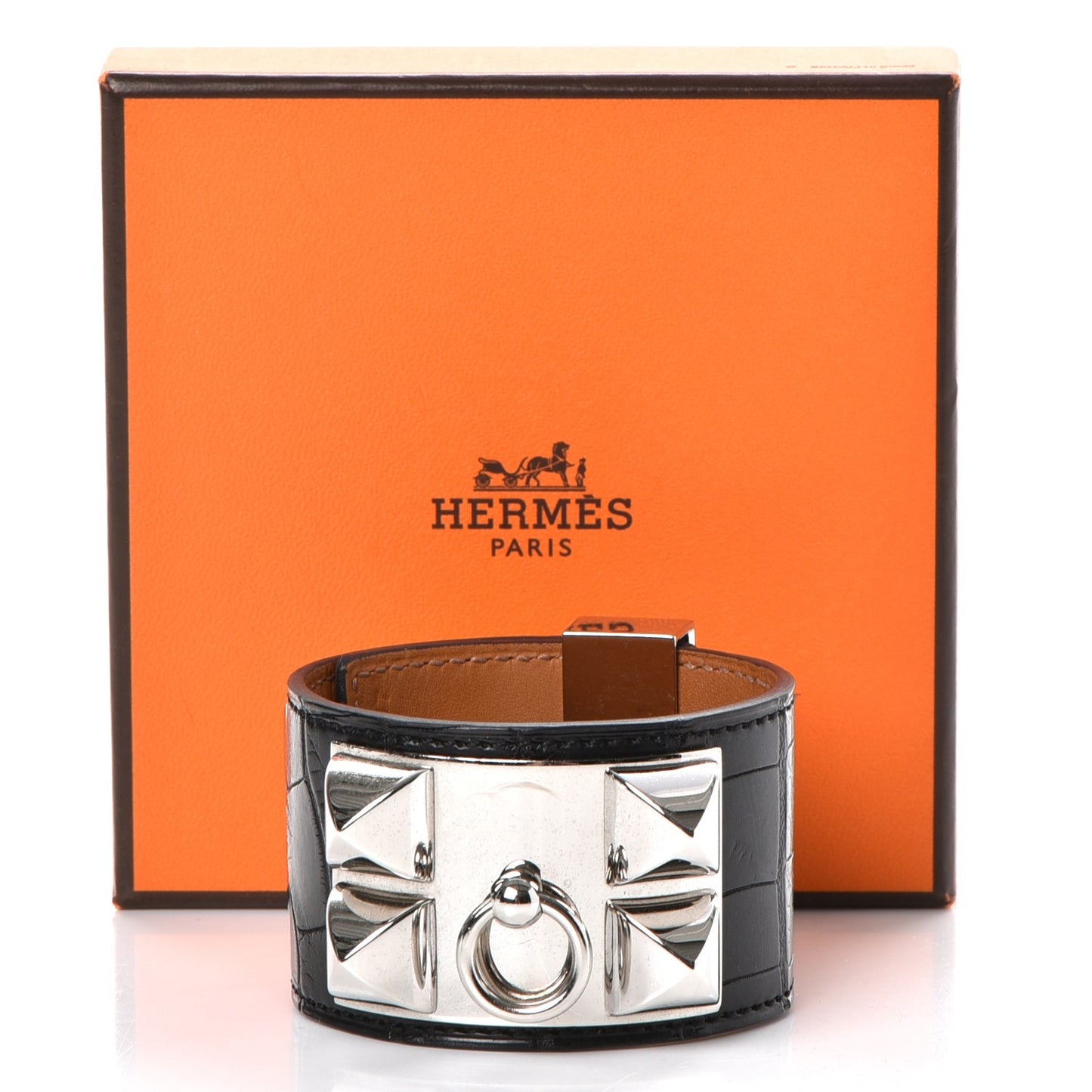 Matte Alligator Collier de Chien CDC Bracelet S Black