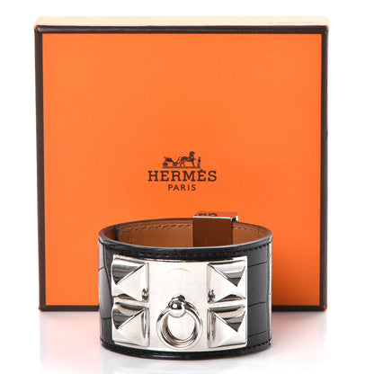Hermes Matte Alligator Collier de Chien CDC Bracelet S Black 9 of 9