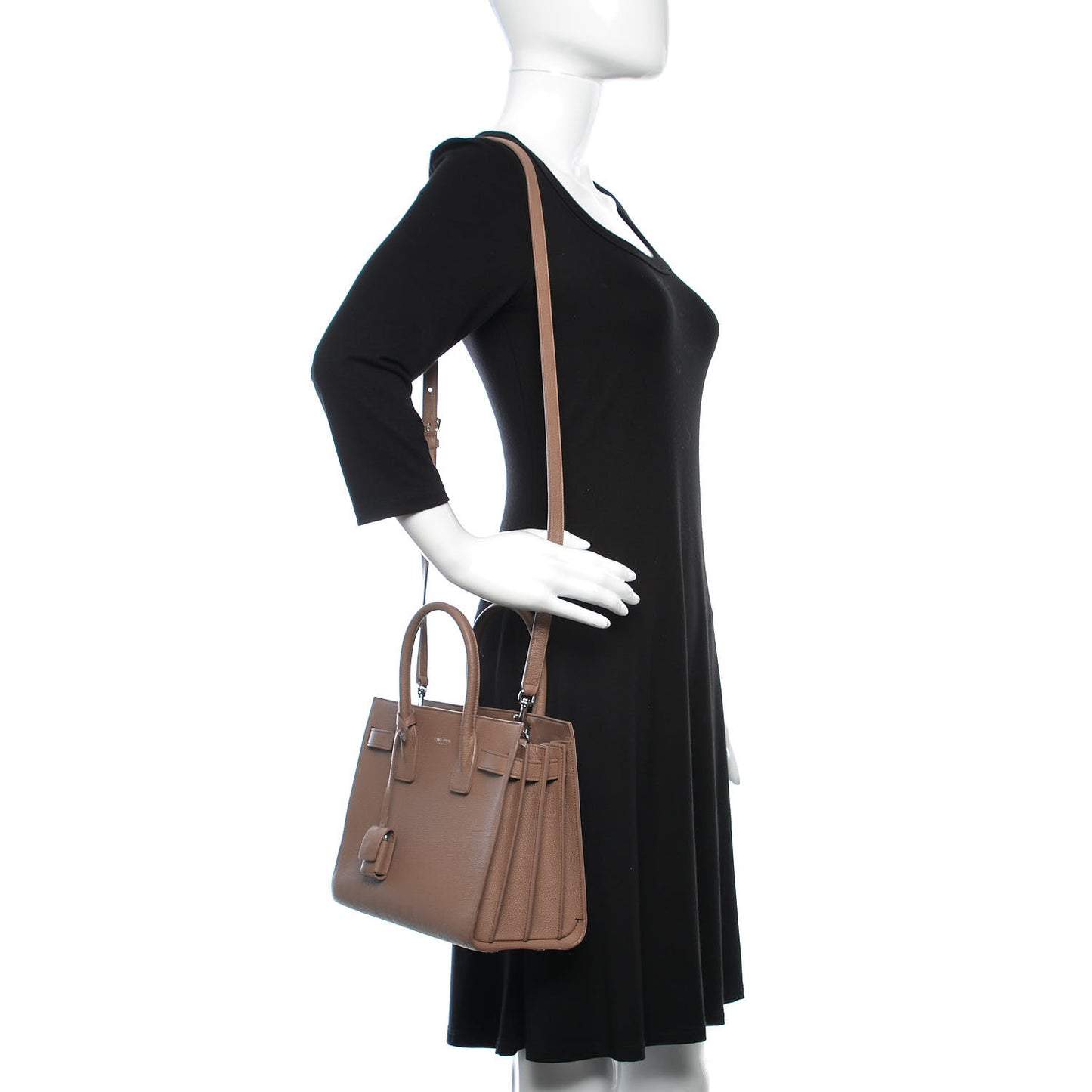 Grained Calfskin Baby Sac De Jour Taupe