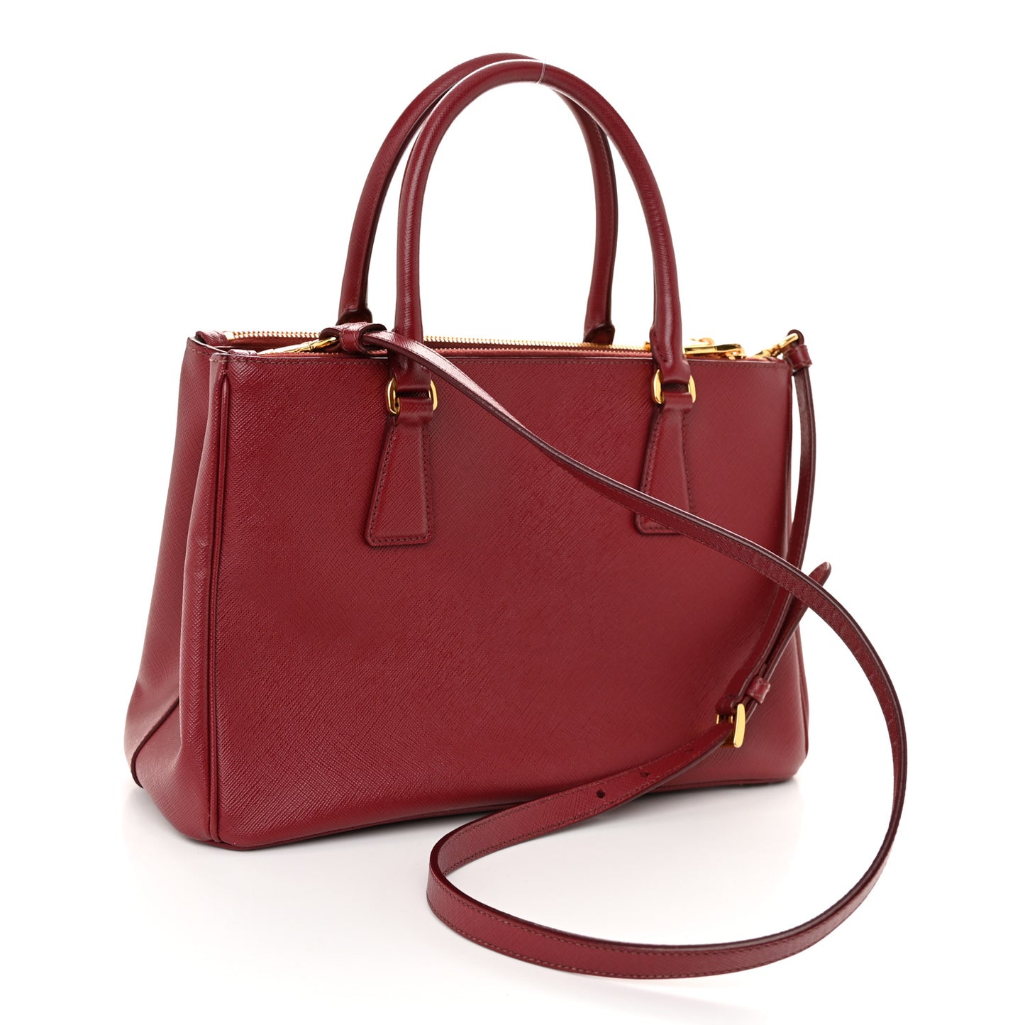 Saffiano Small Galleria Double Zip Tote Cerise