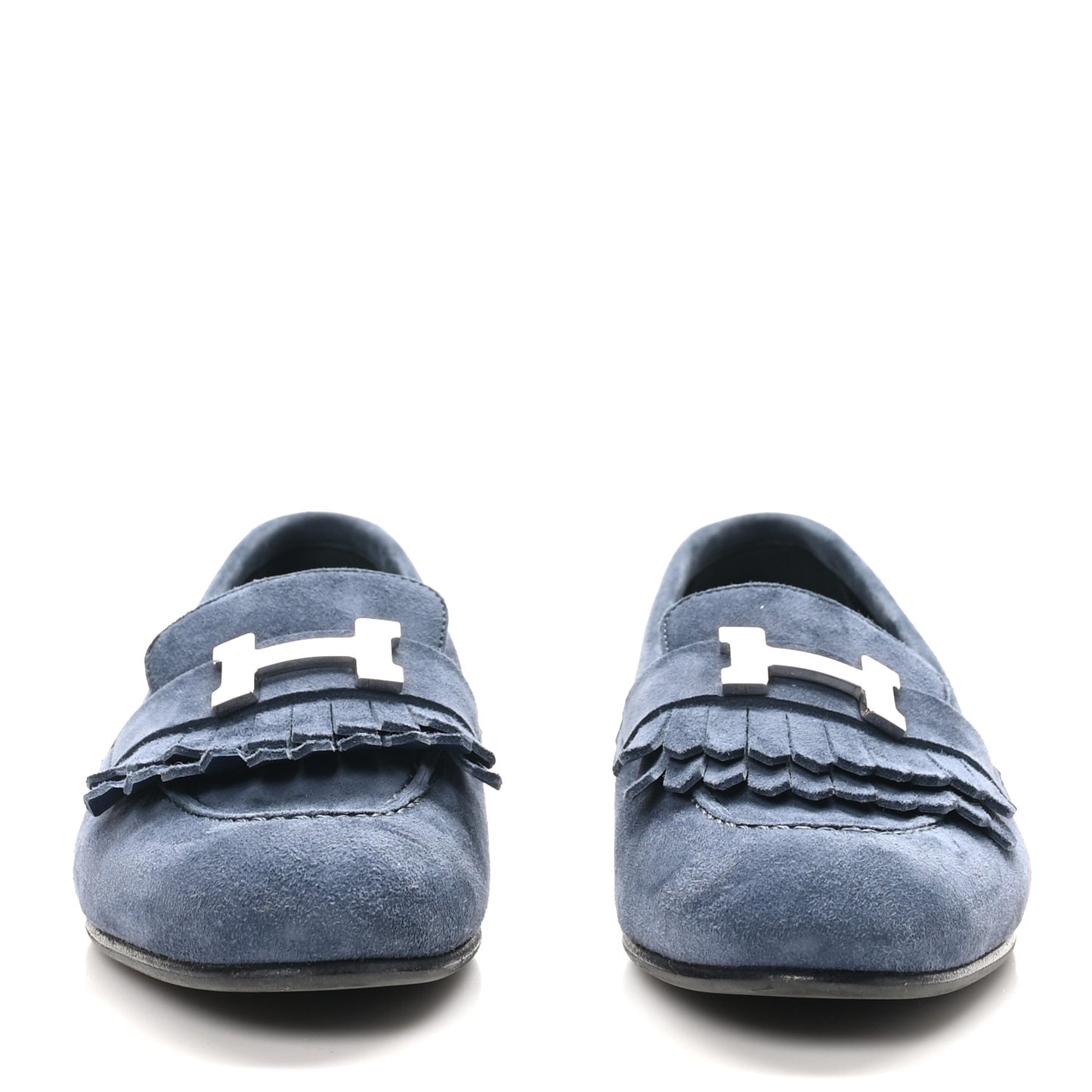 Suede Goatskin Womens Royal Loafers 35.5 Bleu Celeste