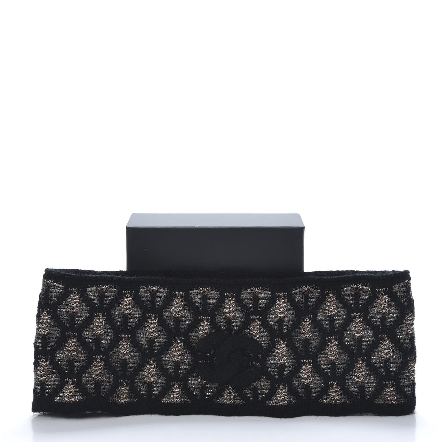 Metallic Cashmere CC Headband Black Brown