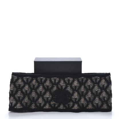 Chanel Metallic Cashmere CC Headband Black Brown 5 of 5