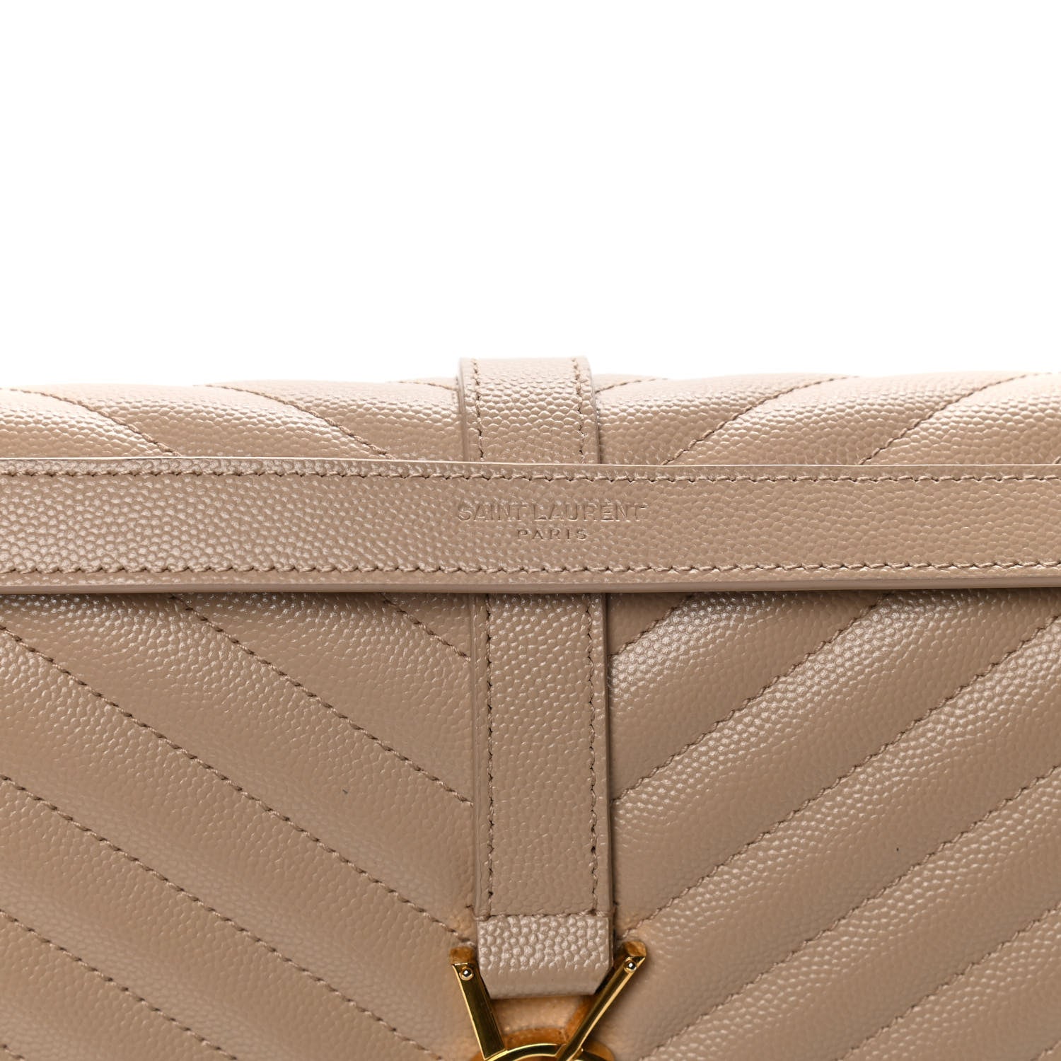 Saint Laurent Grain De Poudre Large Tri-Quilt Monogram Satchel Dark Beige 10 of 14