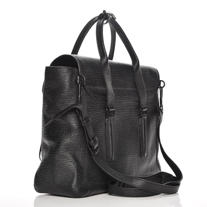 3.1 Phillip Lim 3.1 Textured Calfskin Large Pashli Satchel Black 4 of 7