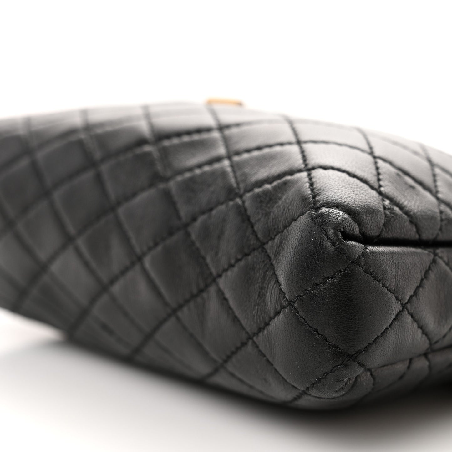 Lambskin Quilted Gaby Zipped Pouch Black