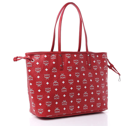 MCM Visetos Medium Reversible Shopper Tote Ruby Red 6 of 14