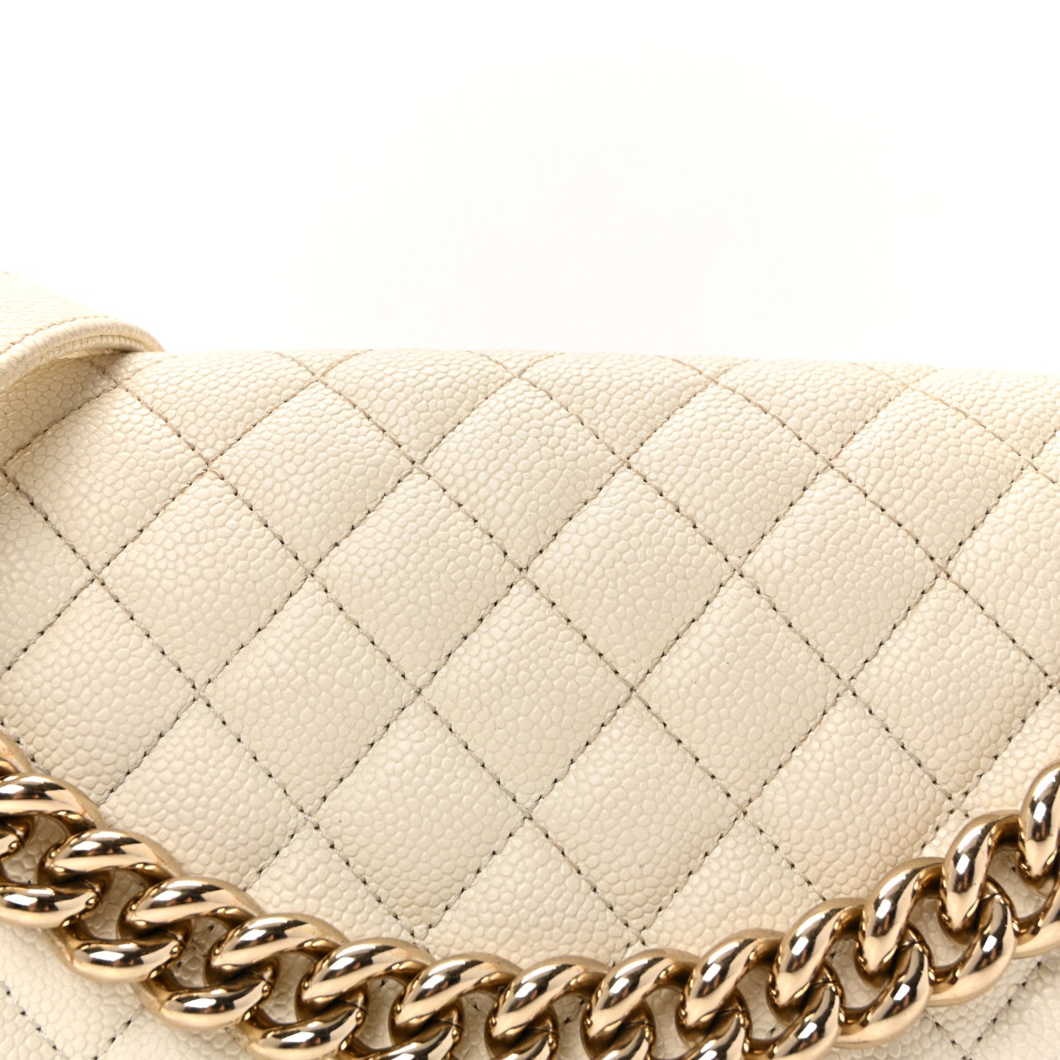 Chanel Caviar Quilted Medium Boy Flap White 8 of 10