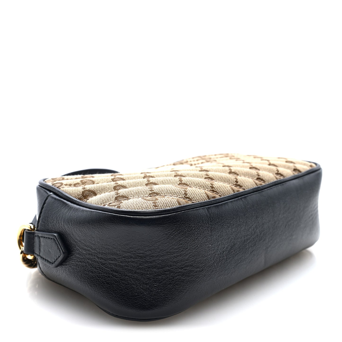 Monogram Matelasse Diagonal Small GG Marmont Chain Shoulder Bag Beige Black