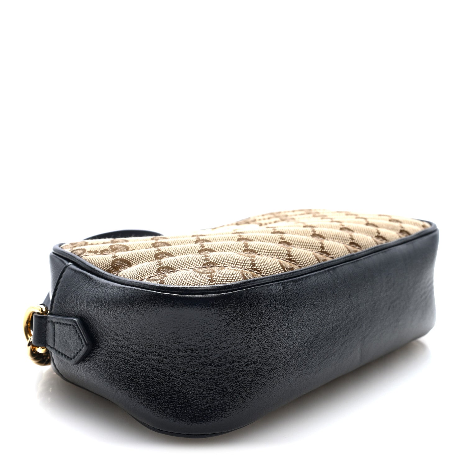 Gucci Monogram Matelasse Diagonal Small GG Marmont Chain Shoulder Bag Beige Black 4 of 10