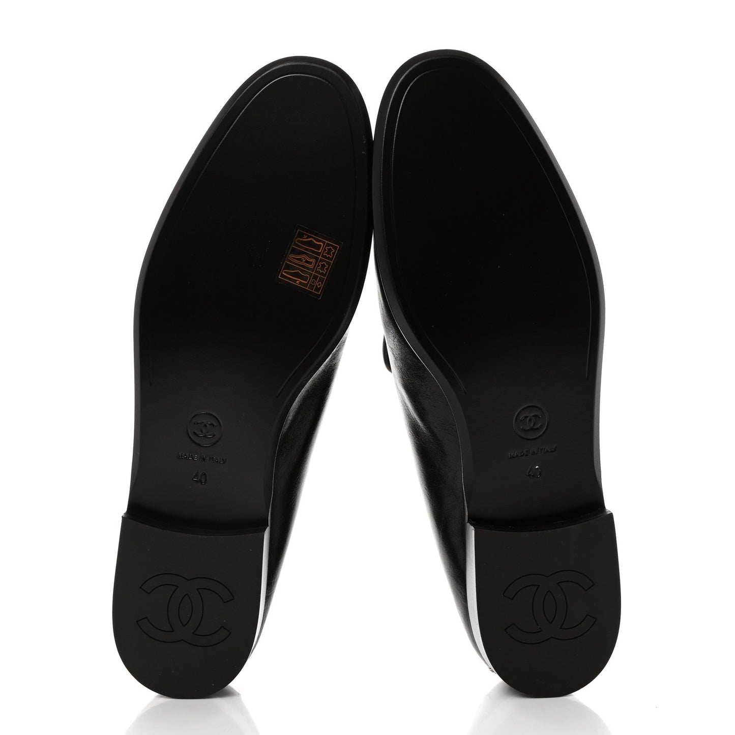 Shiny Calfskin CC Loafers 40 Dark Brown