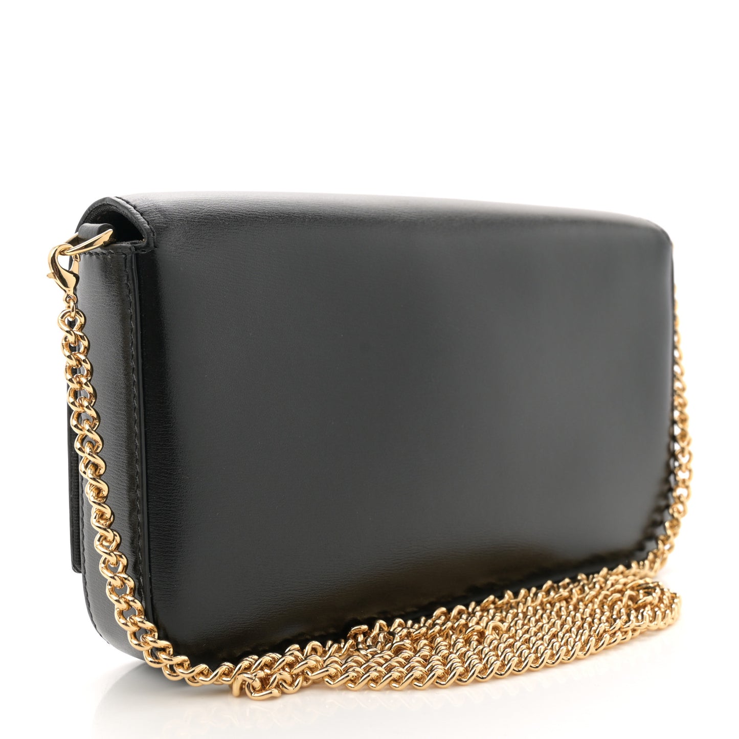 Vitello Palmellato Wallet on Chain with Pouches Black