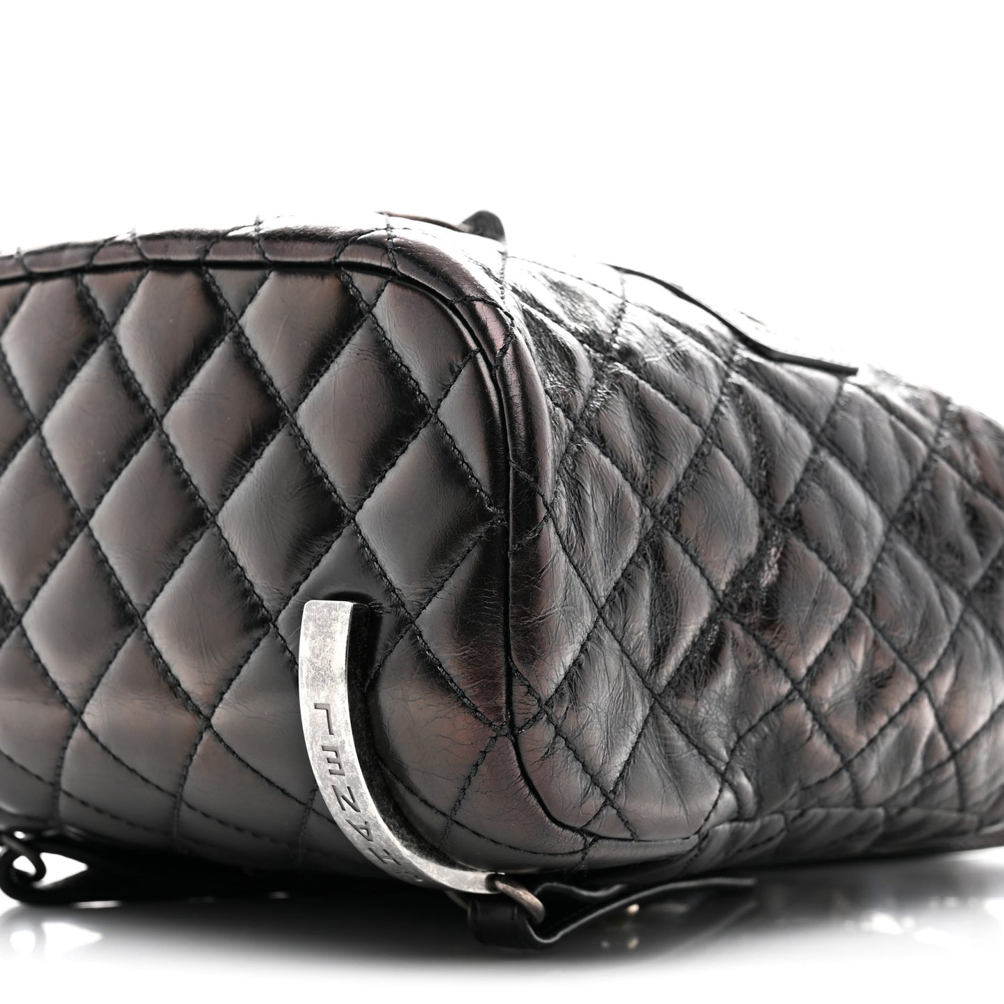 Glazed Calfskin Quilted Small Salzburg Mountain Backpack Black
