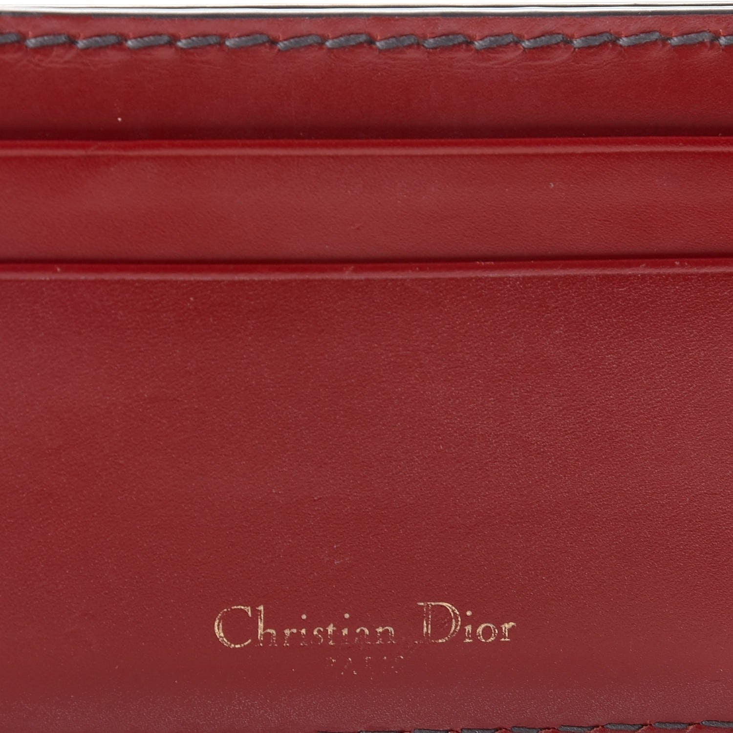 Christian Dior Calfskin D-Fence Card Holder Red 6 of 8