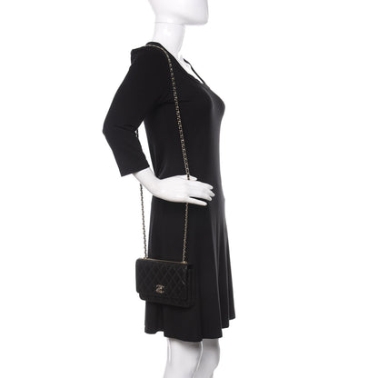 Chanel Lambskin Quilted Trendy CC Wallet On Chain WOC Black 2 of 10