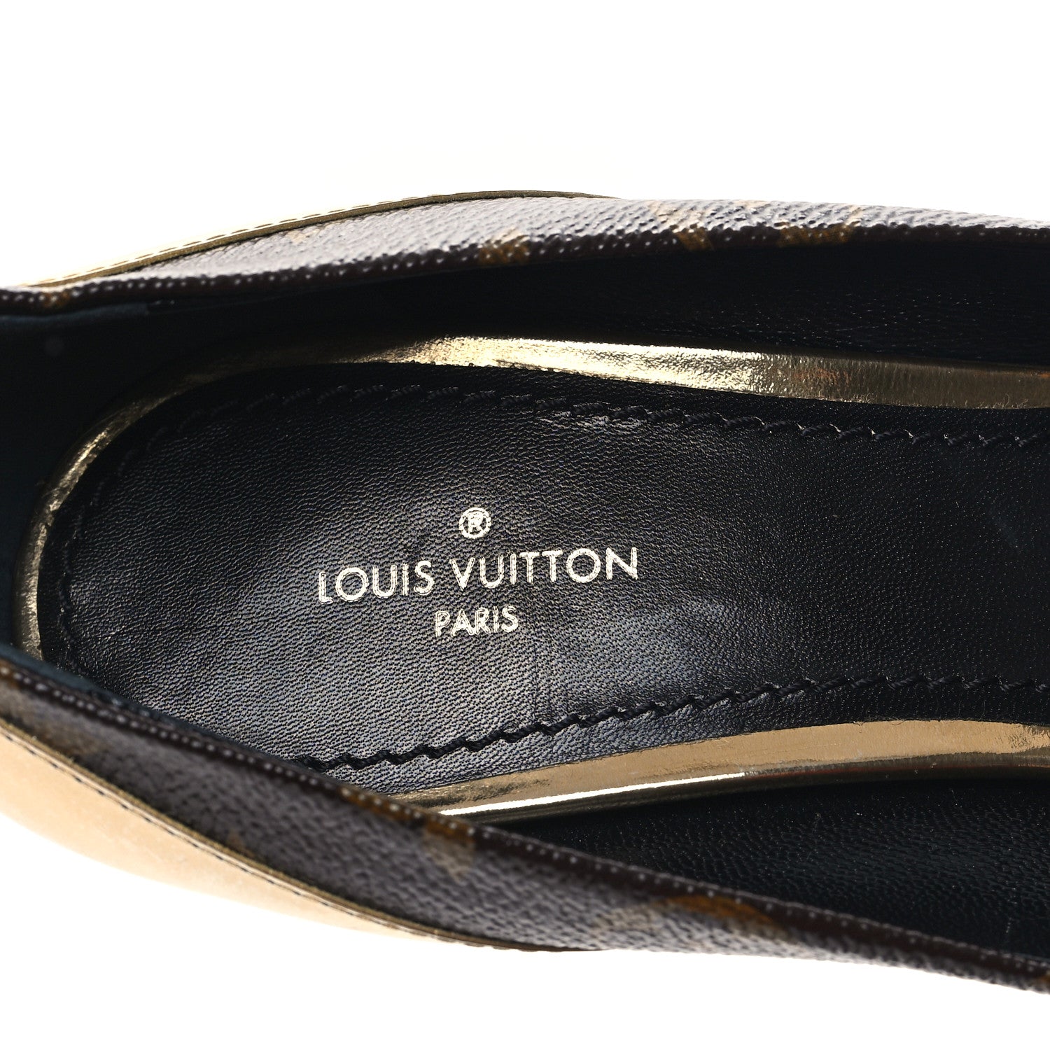 Louis Vuitton Monogram Cherie Pumps 39 Gold 7 of 10
