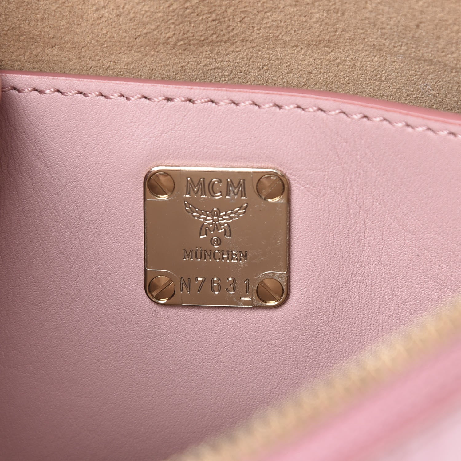 MCM Visetos Medium Millie Zip Crossbody Bag Soft Pink 6 of 11