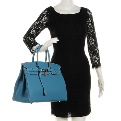 Hermes Togo Birkin 35 Blue Jean 2 of 27