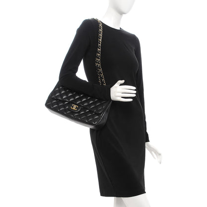 Chanel Lambskin Quilted Jumbo Single Flap Black 2 of 8