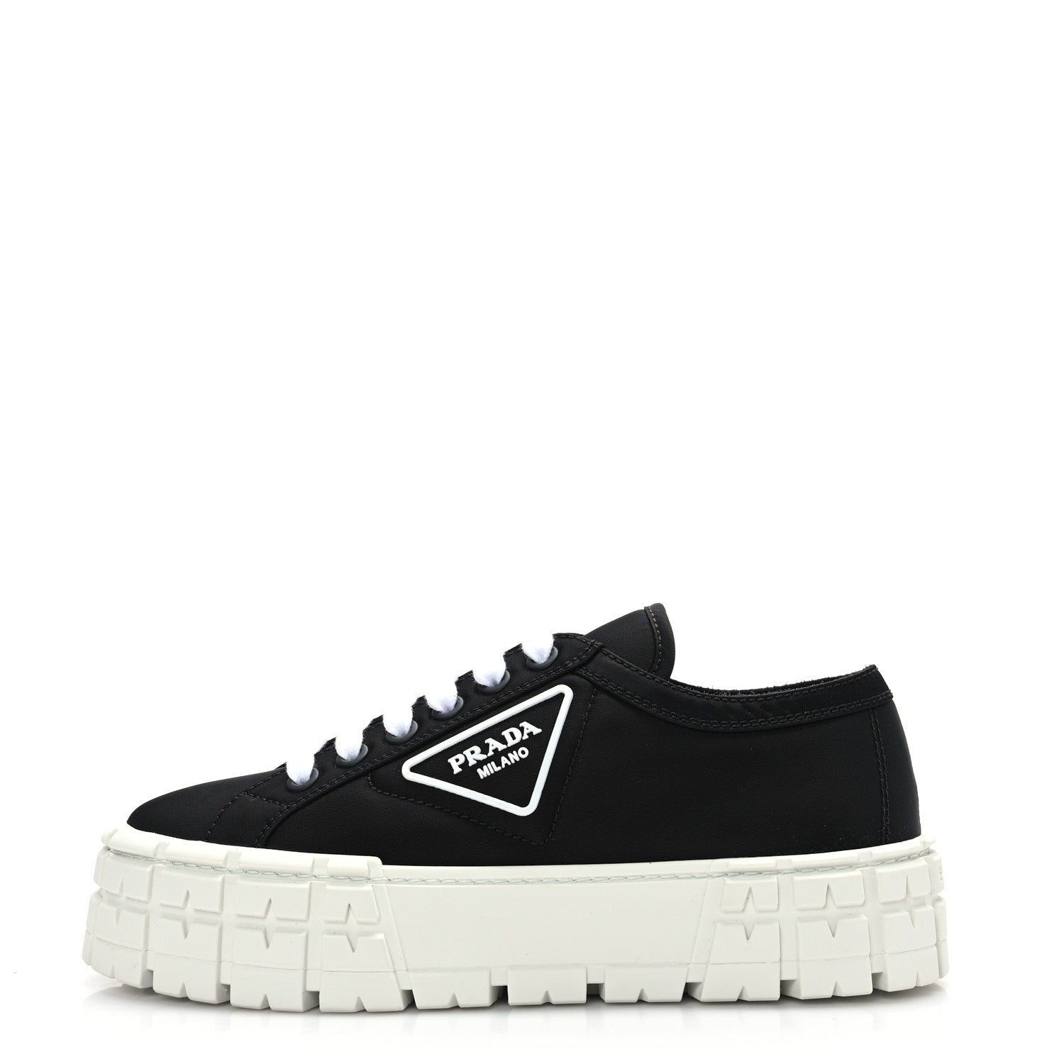 Prada Re-Nylon Gabardine Triangle Logo Double Wheel 50mm Sneakers 39.5 Black 1 of 7