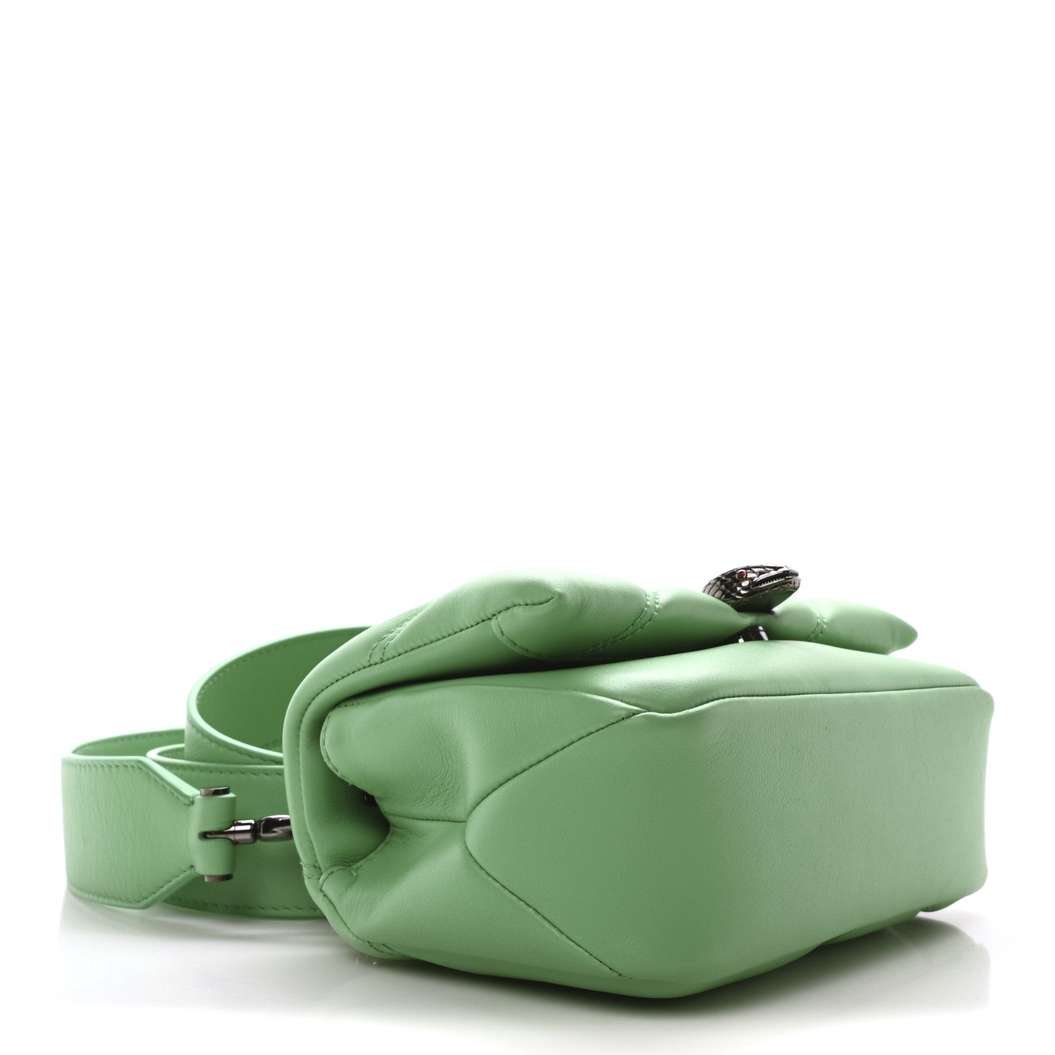 Bulgari Calfskin Matelasse Mini Serpenti Cabochon Crossbody Bag Peridot Green 4 of 10