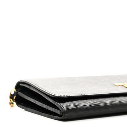 Prada Vitello Move Metal Oro Chain Wallet Black 9 of 10