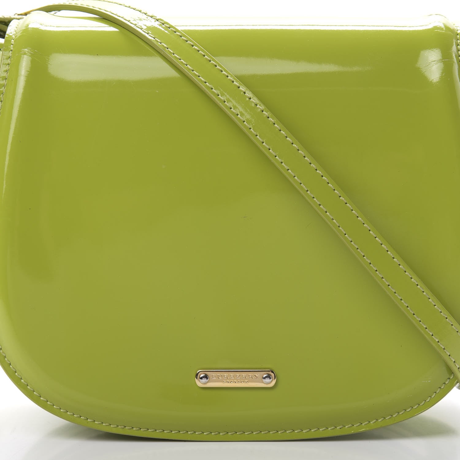 Burberry Patent Small Leigh Crossbody Bag Lemon Green 9 of 19