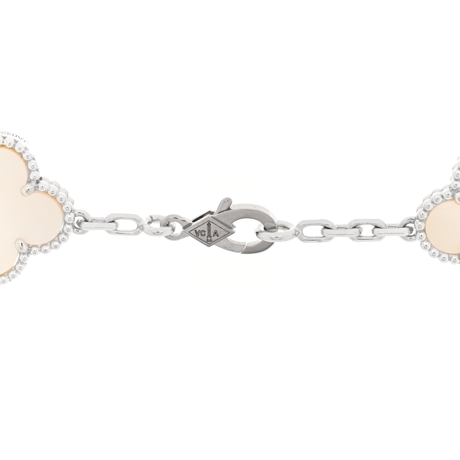Van Cleef & Arpels 18K White Gold Mother of Pearl 10 Motifs Vintage Alhambra Necklace 4 of 4
