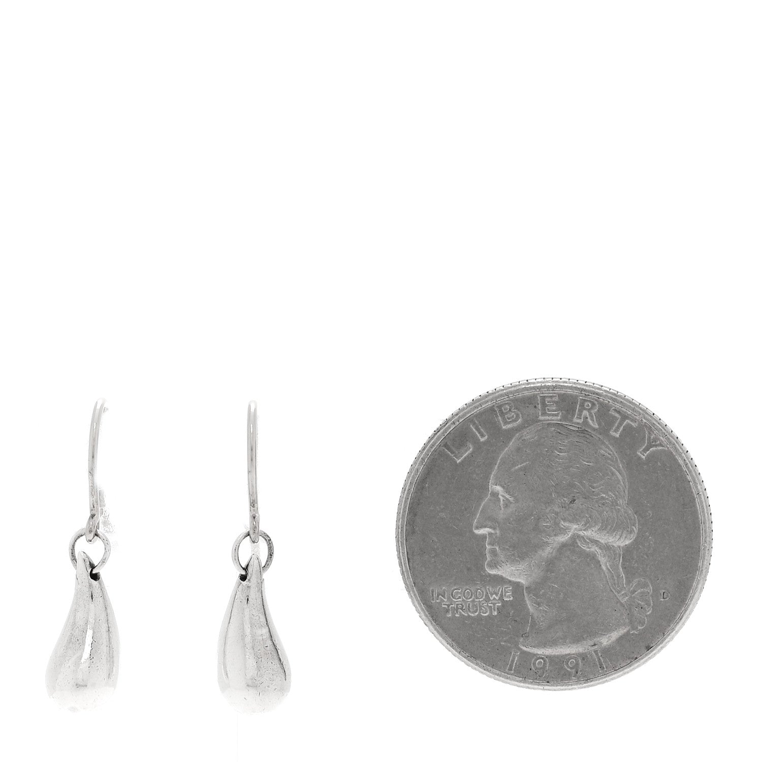 Tiffany Sterling Silver Elsa Peretti Teardrop Earrings 2 of 4