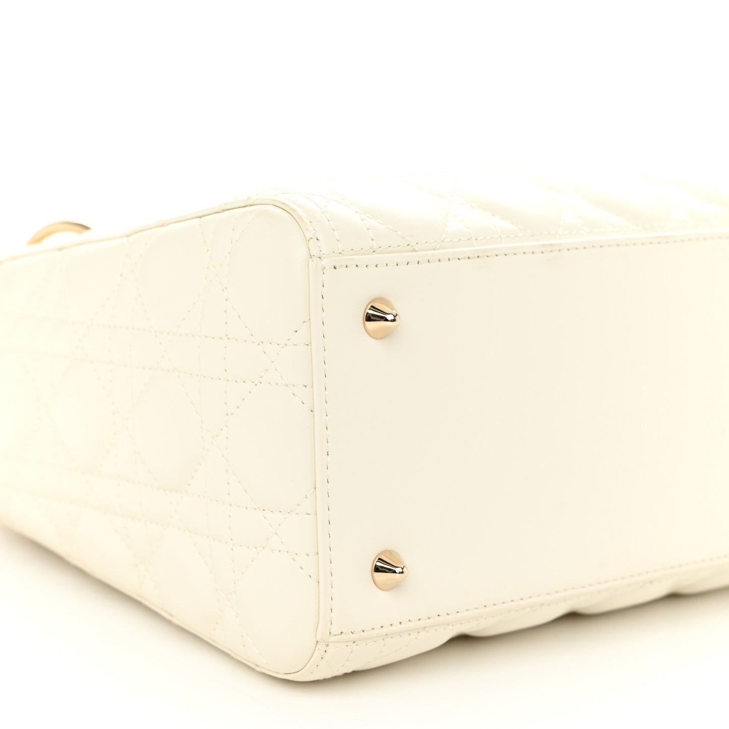 Lambskin Cannage Medium Lady Dior White