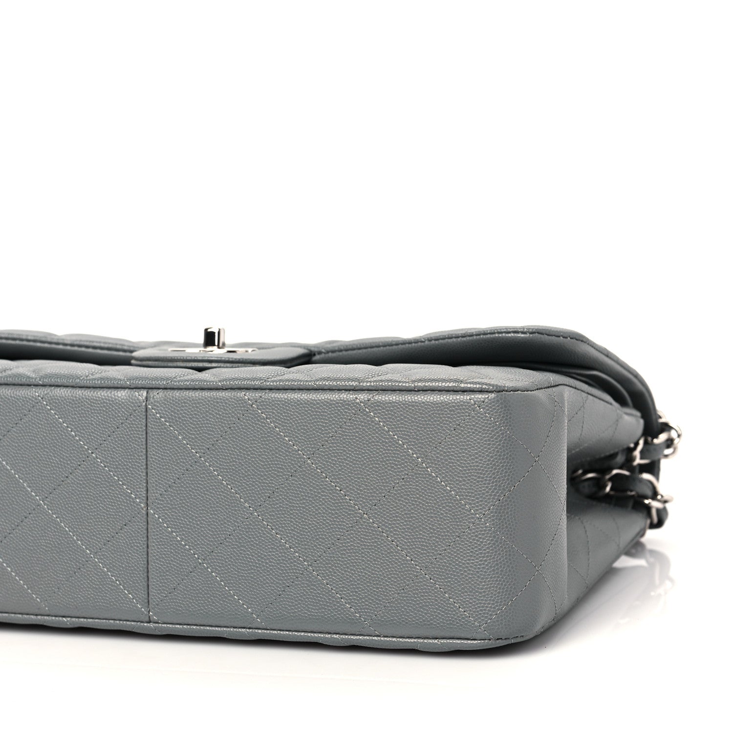 Chanel Caviar Quilted Jumbo Double Flap Grey 8 of 10