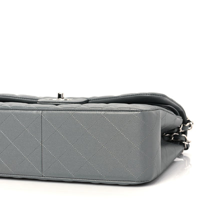 Chanel Caviar Quilted Jumbo Double Flap Grey 8 of 10