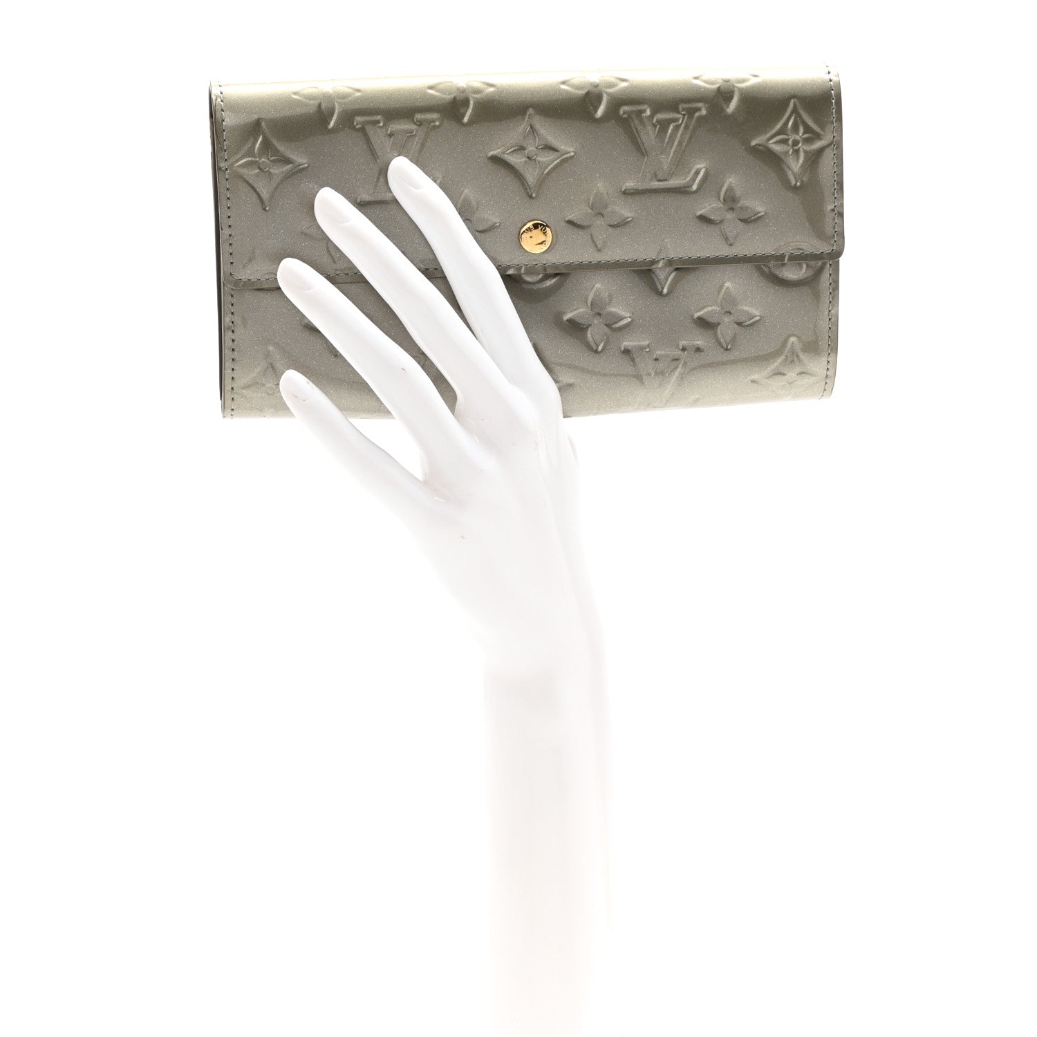 Louis Vuitton Vernis Sarah Wallet Gris Art Deco 2 of 13