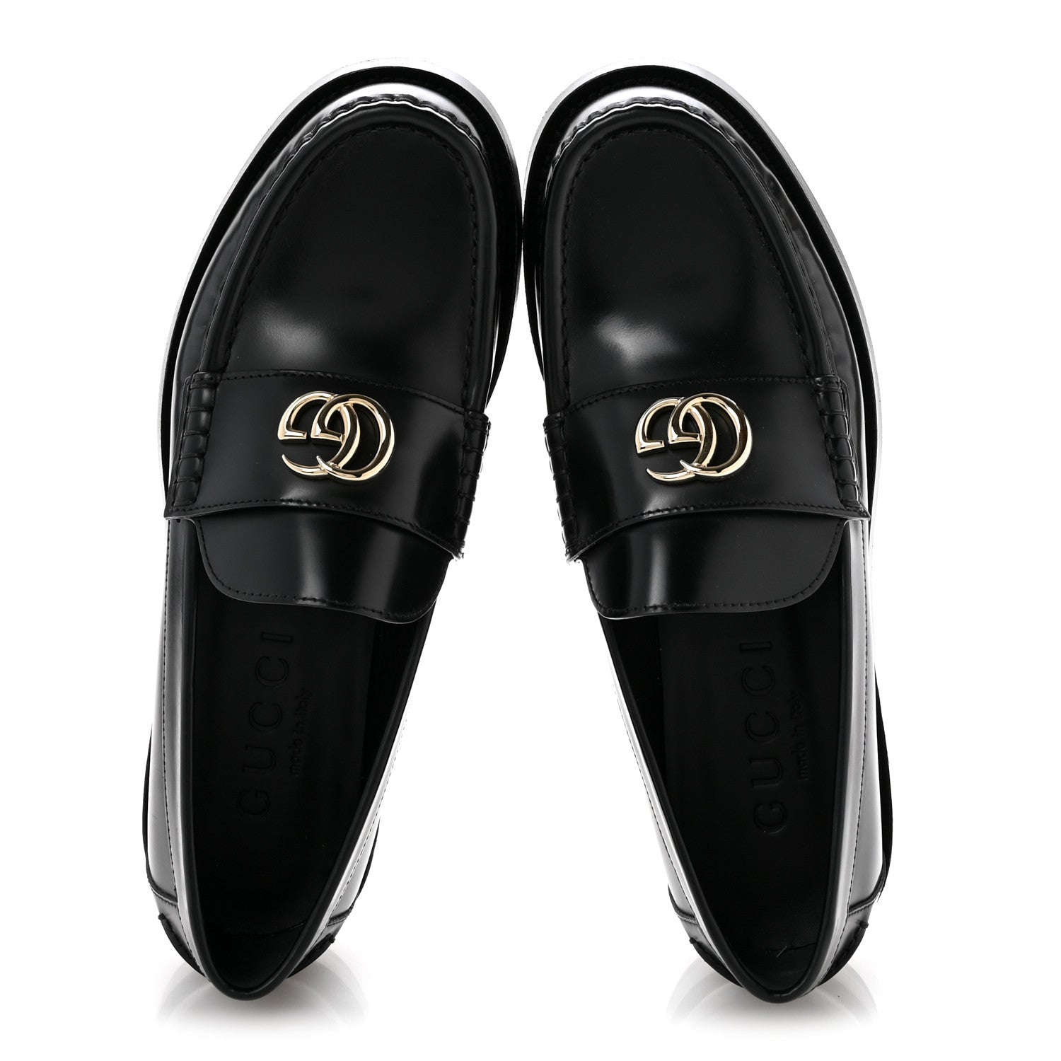 Gucci Calfskin Millennial Ribot Womens GG Loafers 38.5 Black 2 of 10
