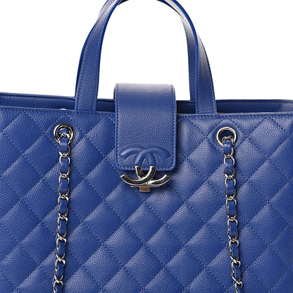 Chanel Caviar Quilted Large CC Box Shopping Tote Blue 11 of 12
