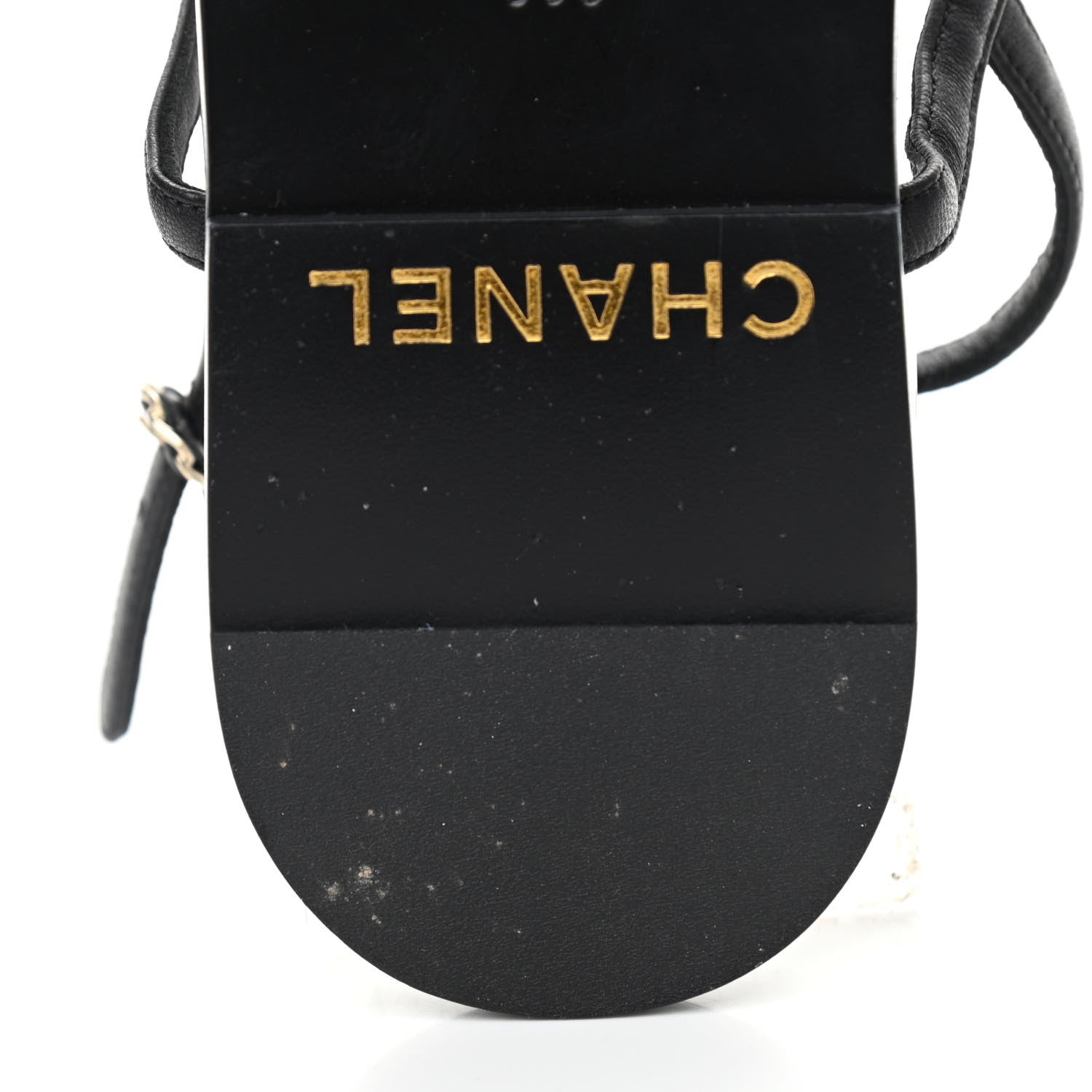 Chanel Lambskin Chain CC Logo Thong Sandals 38 Black 8 of 10