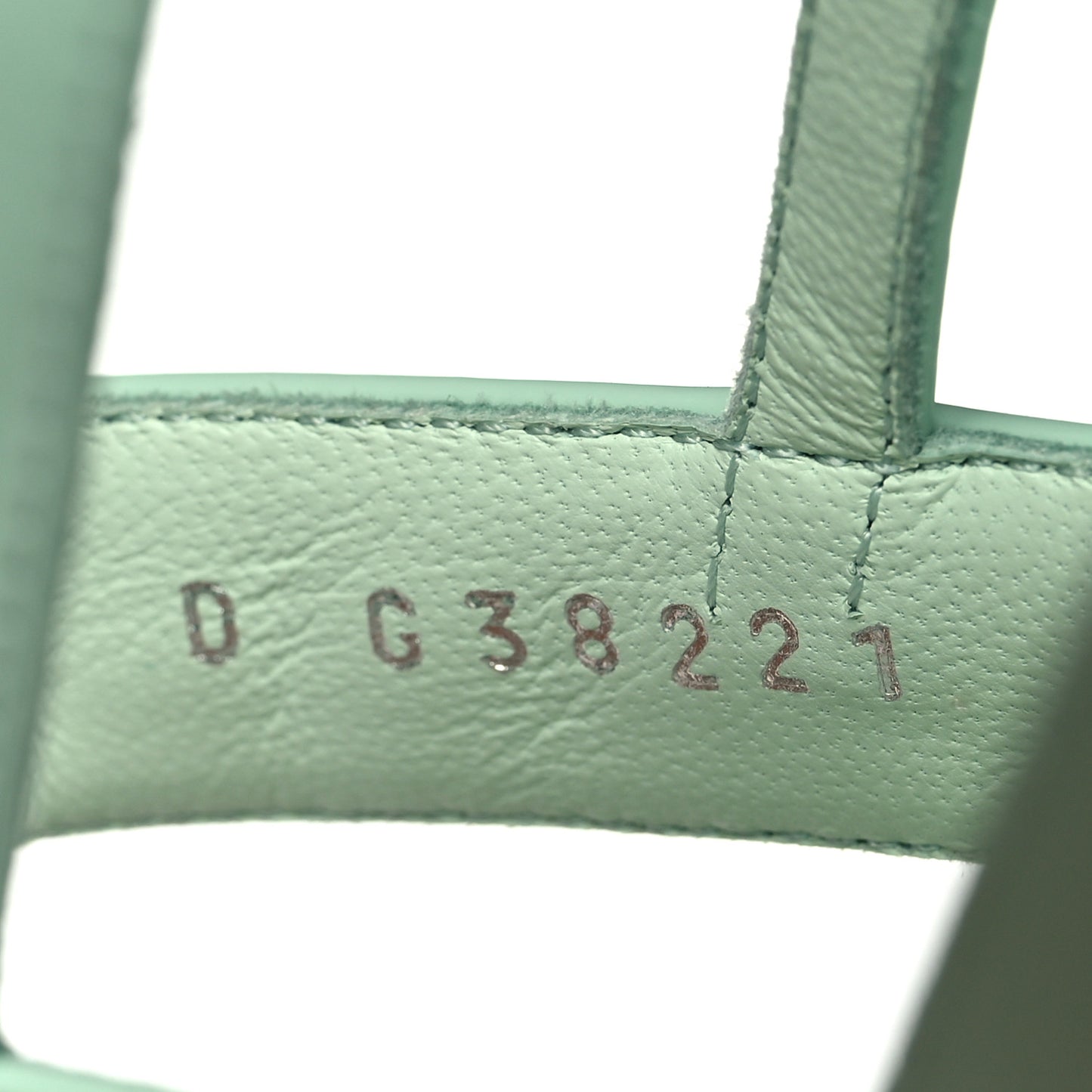 Lambskin Patent Chain CC Logo Thong Flat Sandals 36 Green