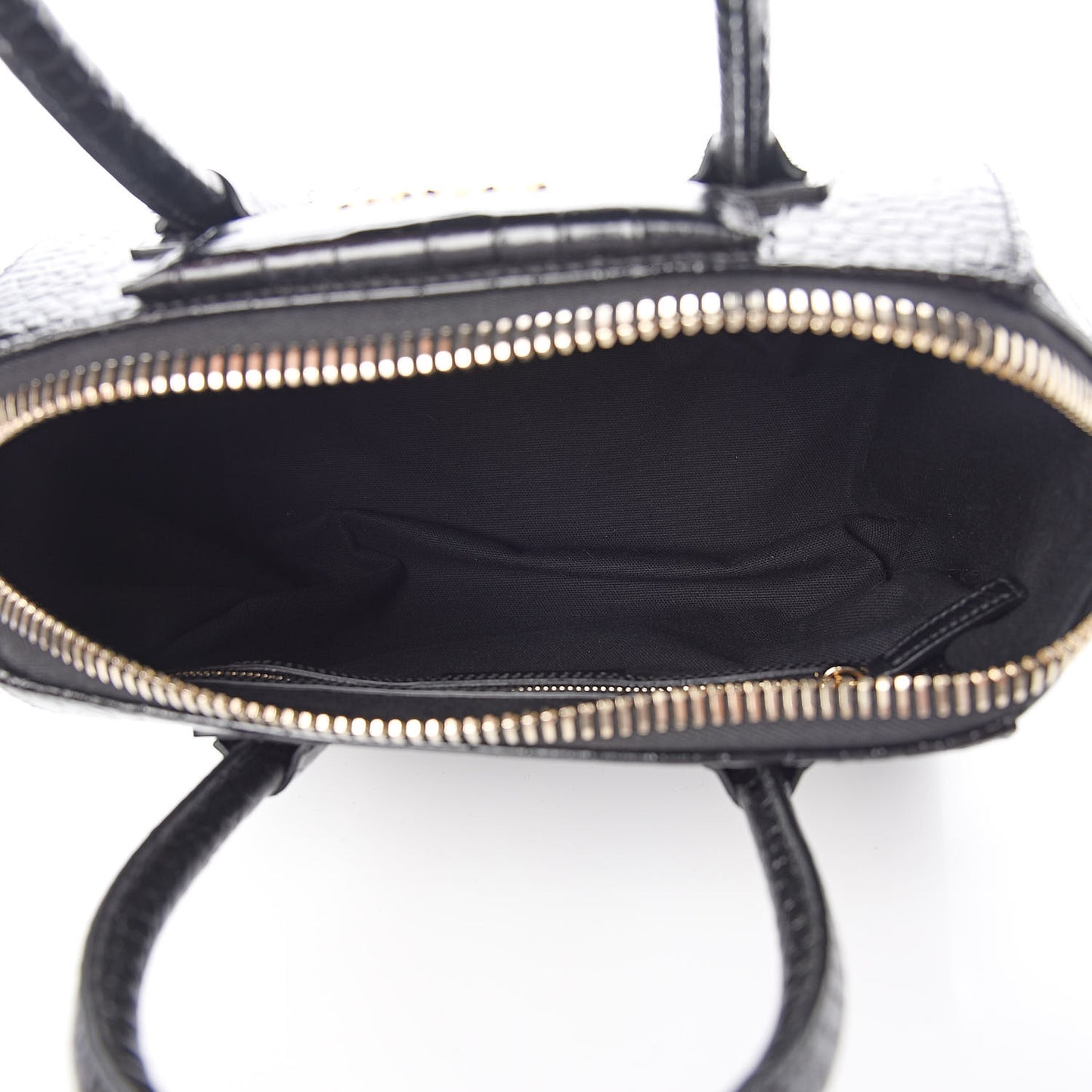 Calfskin Crocodile Embossed Small Antigona Black