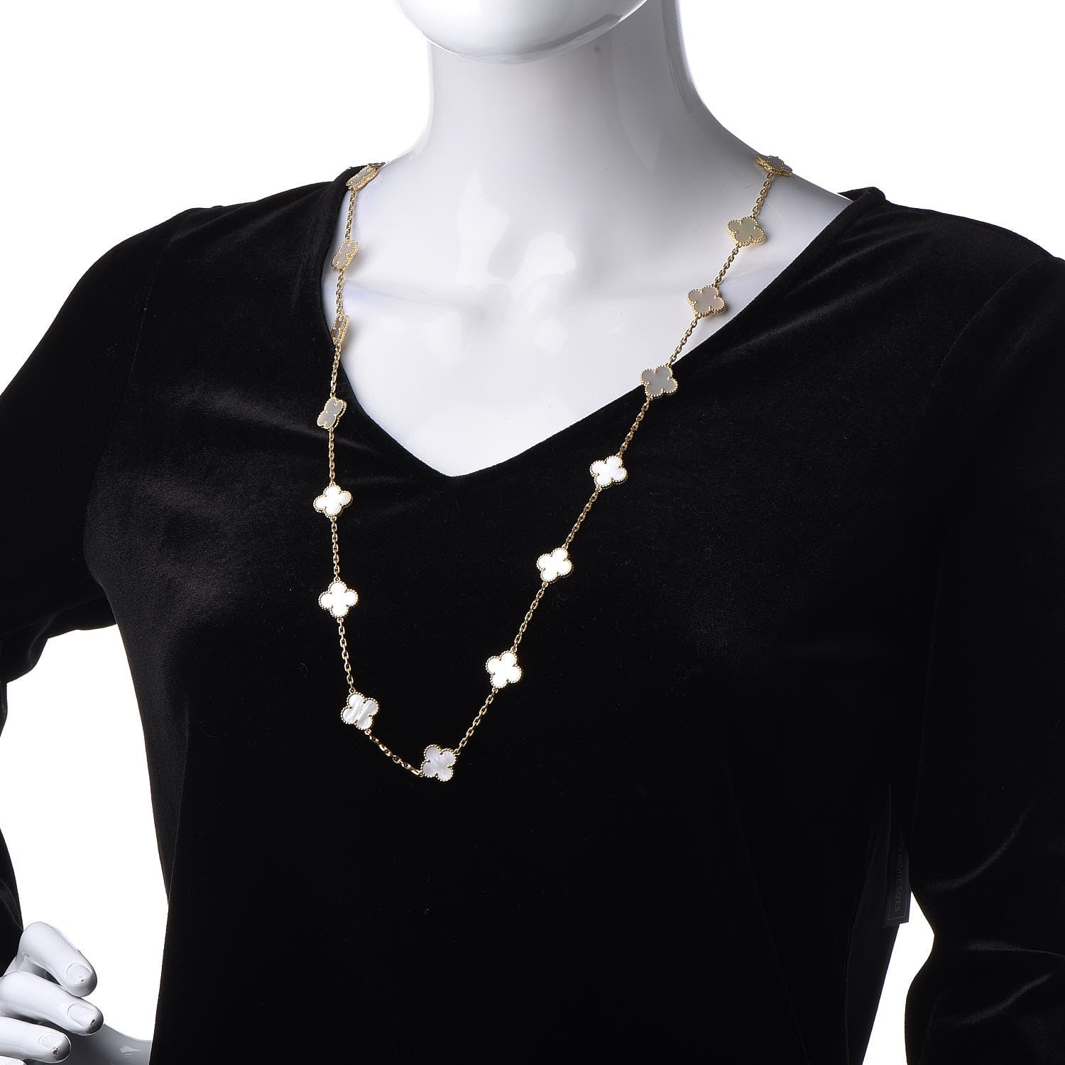 Van Cleef & Arpels 18K Yellow Gold Mother of Pearl 20 Motifs Vintage Alhambra Necklace 2 of 8