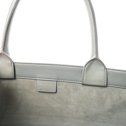 Christian Dior Calfskin Embossed Medium Book Tote Grey Stone 6 of 9