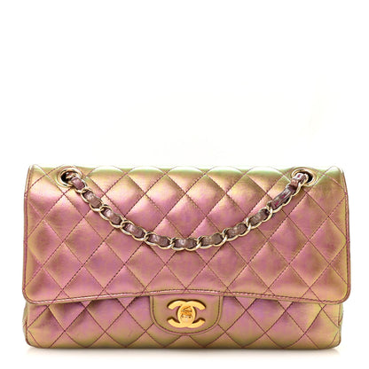 Chanel Iridescent Lambskin Quilted Medium Double Flap Purple 1 of 14