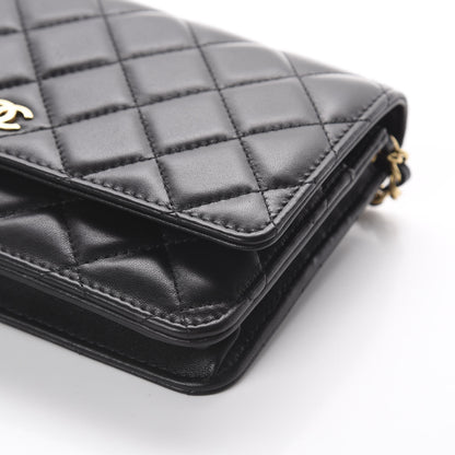 Chanel Lambskin Quilted Wallet On Chain WOC Black 6 of 9