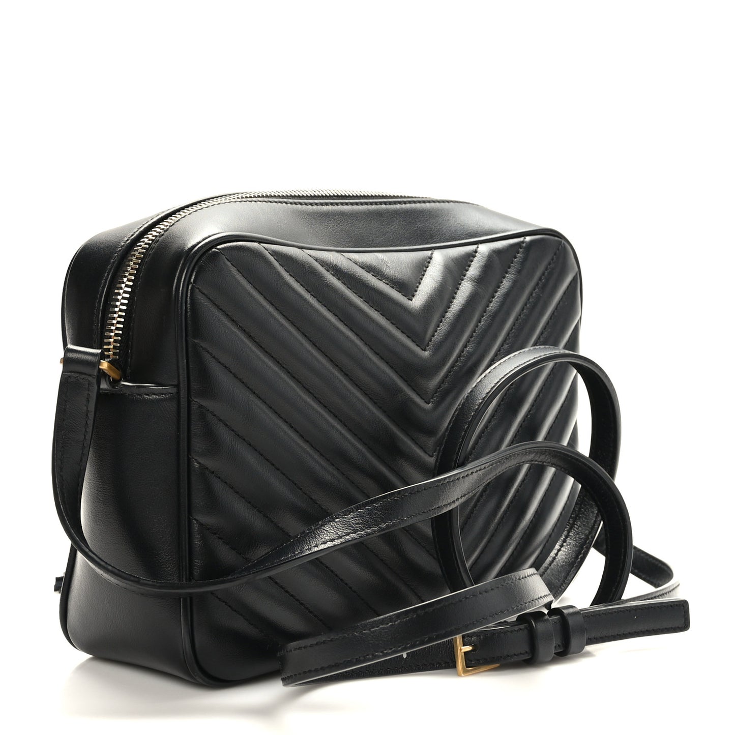 Calfskin Matelasse Monogram Lou Camera Bag Black